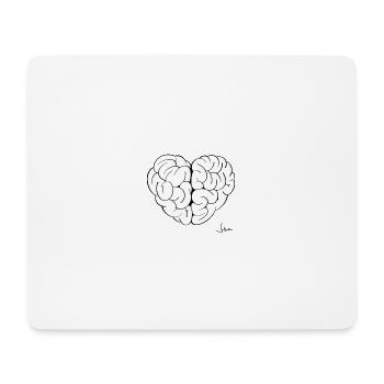 BRAIN + HEART - Mousepad (Querformat) - Weiß - Vorne