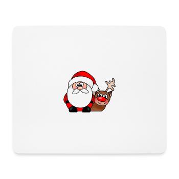 Dessin animé de Noël sur le Renne du Père Noël - Tapis de souris (format paysage) - blanc - Devant