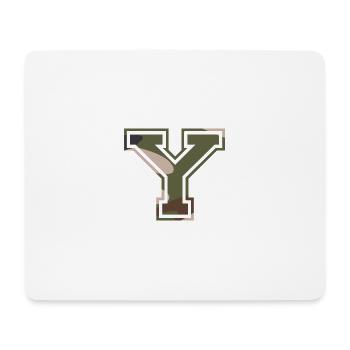 Y, Monogram, Camouflage Green-Brown - Mouse Pad (horizontal) - white - Front