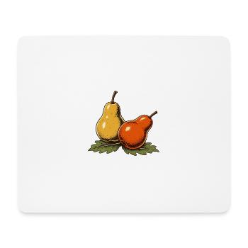 Birnen und Herbstblätter - Mousepad (Querformat) - Weiß - Vorne