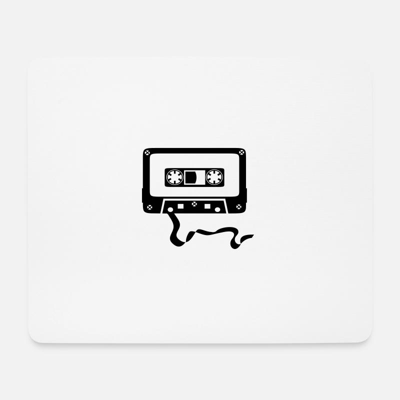 Tape Kassette Radio Musik Sound Geschenk Retro - Mousepad (Querformat) - Weiß