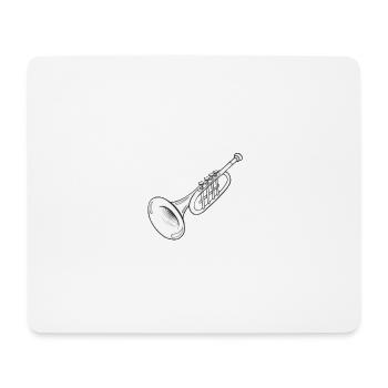 Trompete - Mousepad (Querformat) - Weiß - Vorne