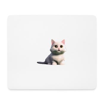 white cat - Mouse Pad (horizontal) - white - Front