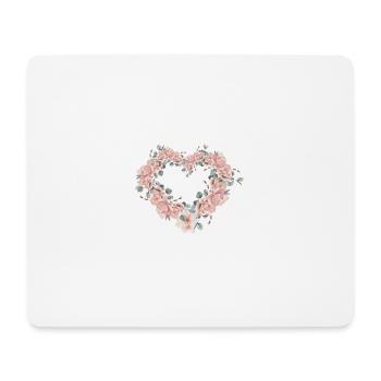 Herz aus Blumen - Mousepad (Querformat) - Weiß - Vorne