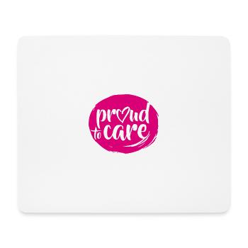 Proud to Care-Design (rund) - Mousepad (Querformat) - Weiß - Vorne