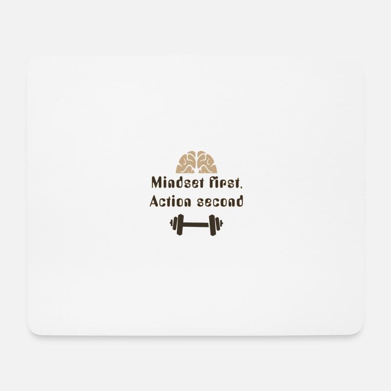 MIndsetFirstActionSecond_20250924 - Mousepad (Querformat) - Weiß