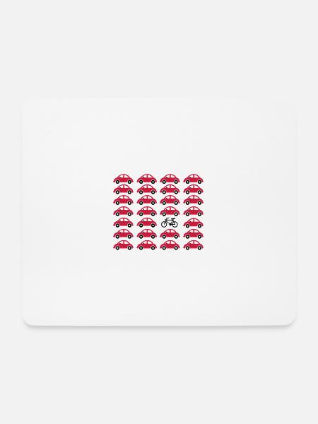 Fahrrad statt Auto - Mousepad (Querformat) - Weiß