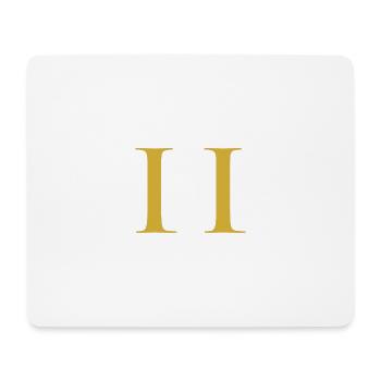 Number 2 Roman Numeral II Gold - Mouse Pad (horizontal) - white - Front