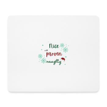Nice until proven naughty Weihnachtspullover - Mousepad (Querformat) - Weiß - Vorne