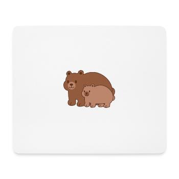 Bear Family – Mom & Baby - Mouse Pad (horizontal) - white - Front