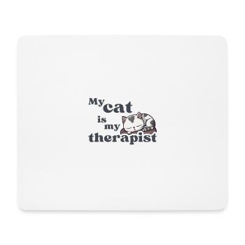My Cat is My Therapist - Cute kitten in her sleep - Mouse Pad (horizontal) - white - Front