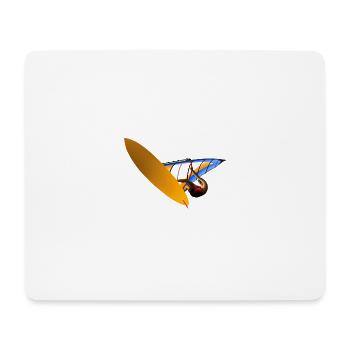 Windsurfer Orange Segel Kunst - Mousepad (Querformat) - Weiß - Vorne