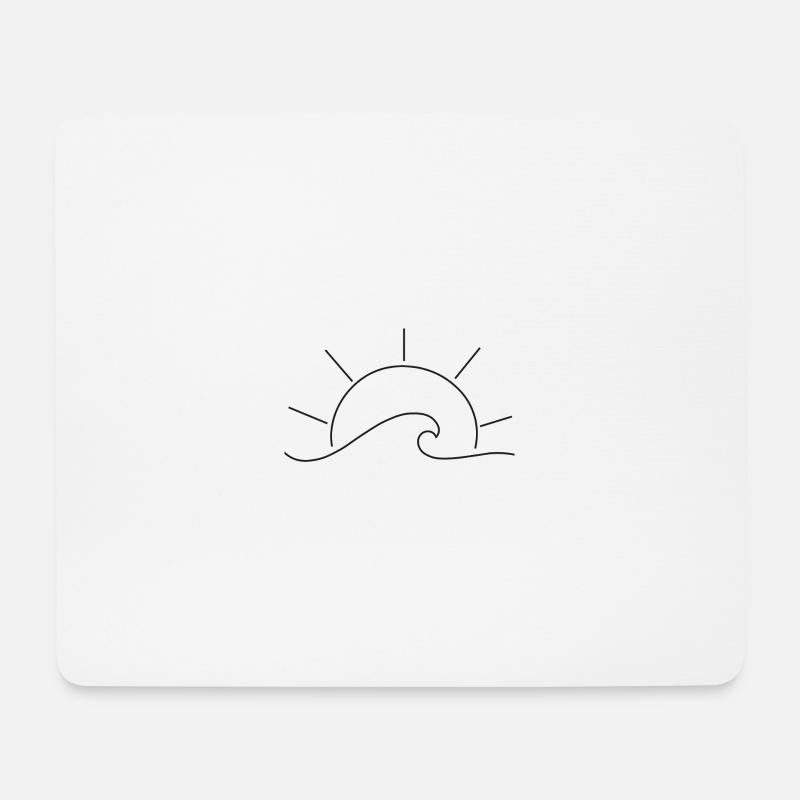 Meer mit Sonne - Mousepad (Querformat) - Weiß