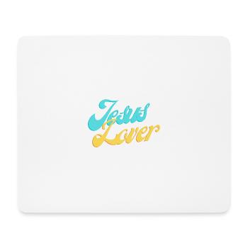 JESUS LOVES YOU Jesus Lover - Mousepad (Querformat) - Weiß - Vorne