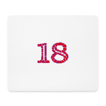 18. 18 ANS. 18e ANNIVERSAIRE. ANNIVERSAIRE 18 ANS. - Tapis de souris (format paysage) - blanc - Devant