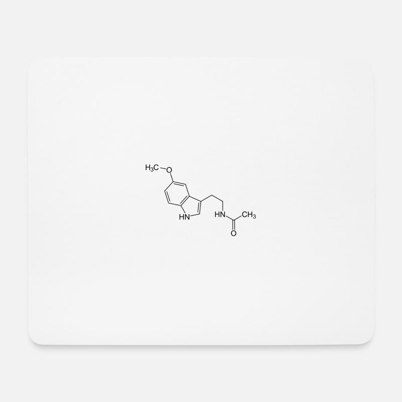 Mélatonine formule structurelle - Tapis de souris (format paysage) - blanc