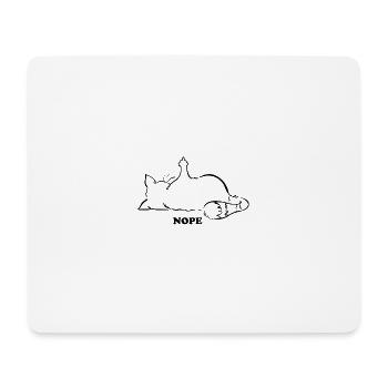 Katze Nope Mittelfinger Nein Nö Kein Bock - Mousepad (Querformat) - Weiß - Vorne