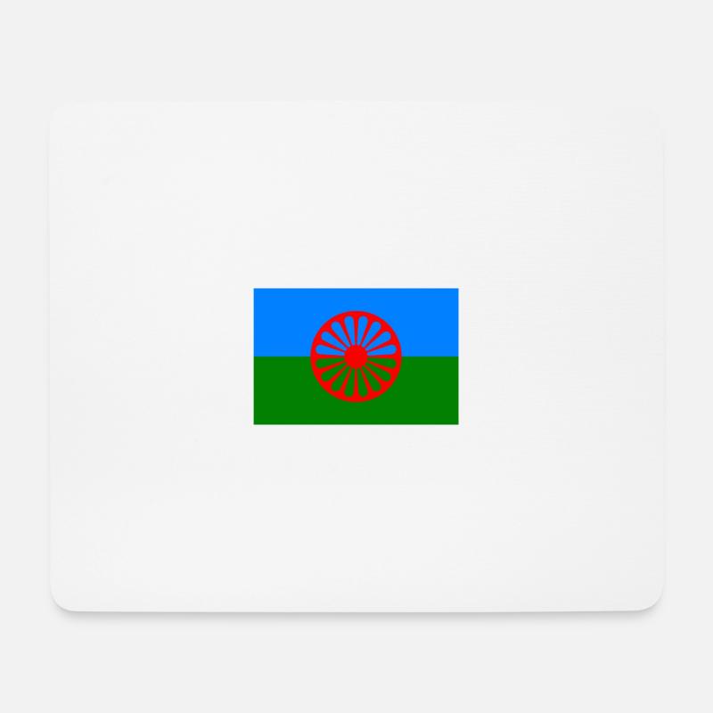 Flagge der Roma - Mousepad (Querformat) - Weiß