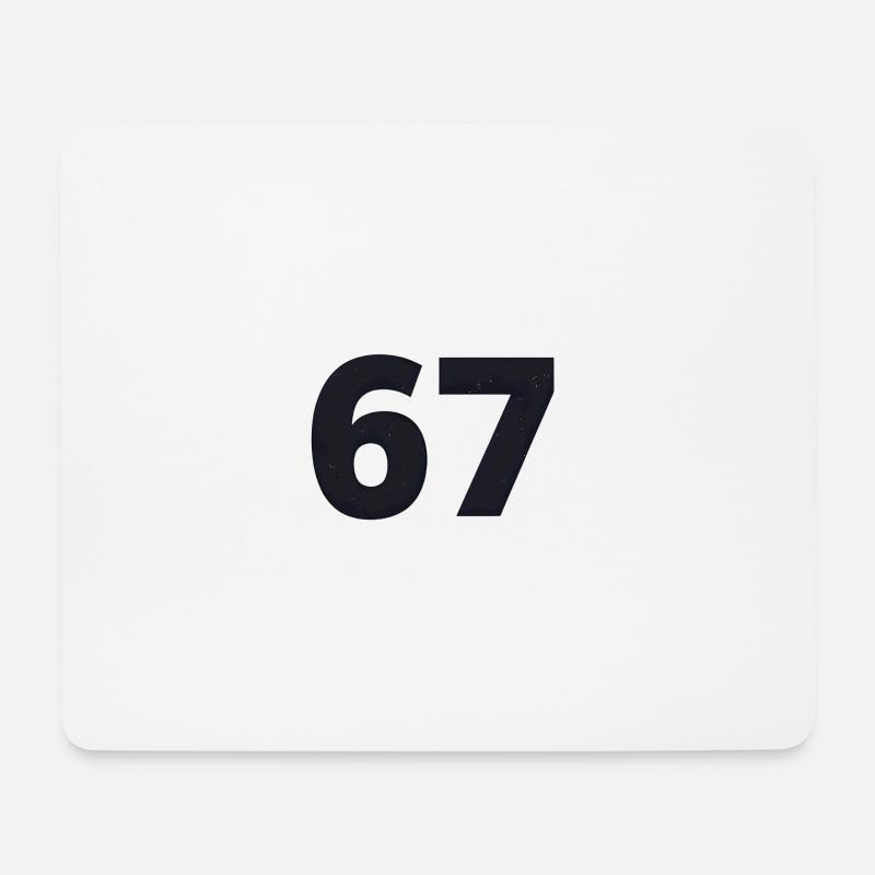 67 spricht Jugendsprache - Mousepad (Querformat) - Weiß