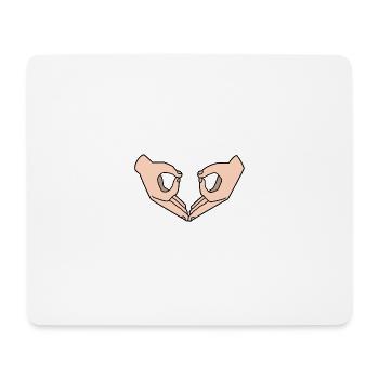 Hand Brille Eule - Mousepad (Querformat) - Weiß - Vorne