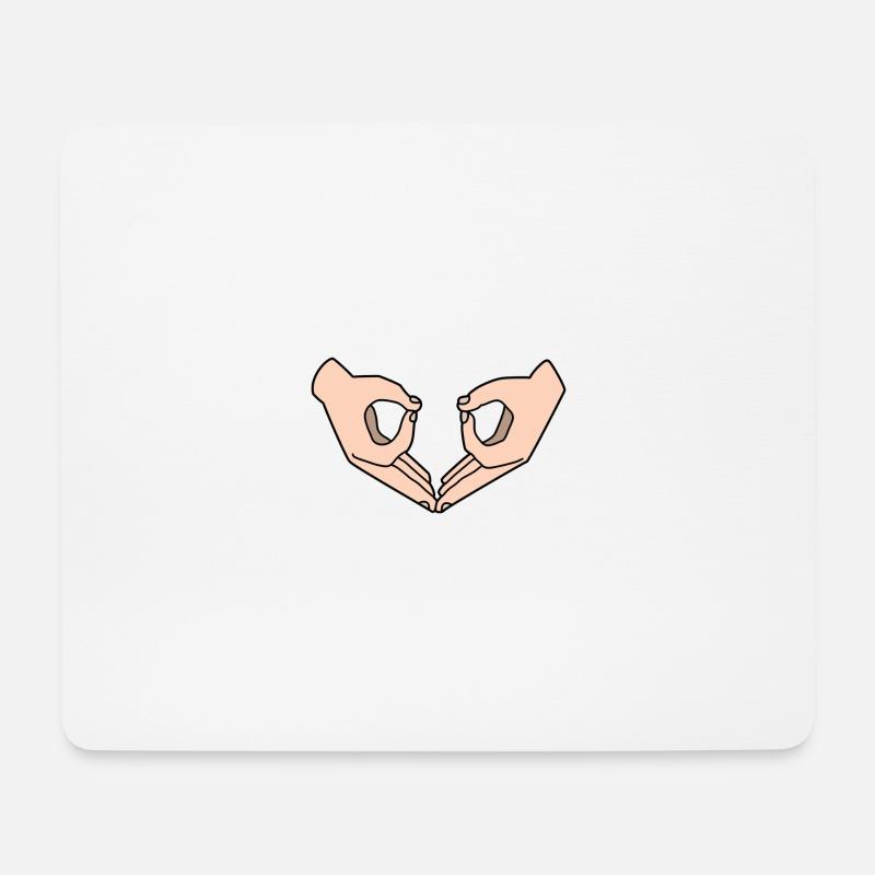 Hand Brille Eule - Mousepad (Querformat) - Weiß