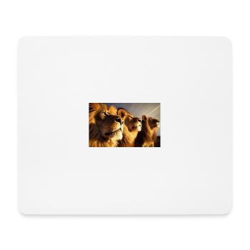 3 Löwen in der Savanne - Wildnis & Natur pur - Mousepad (Querformat) - Weiß - Vorne