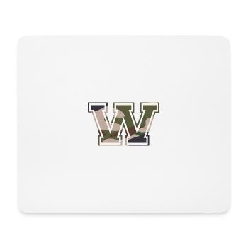 W, Monogram, Camouflage Green-Brown - Mouse Pad (horizontal) - white - Front