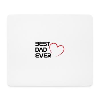 BEST DAD EVER mit Herz outline red - Mousepad (Querformat) - Weiß - Vorne