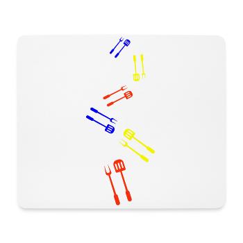 Grillzange Grillen Symbol - Mousepad (Querformat) - Weiß - Vorne