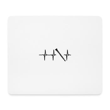 Mon coeur bat jouer pour clarinette - Tapis de souris (format paysage) - blanc - Devant