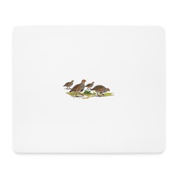 Rebhühner - Mousepad (Querformat) - Weiß - Vorne