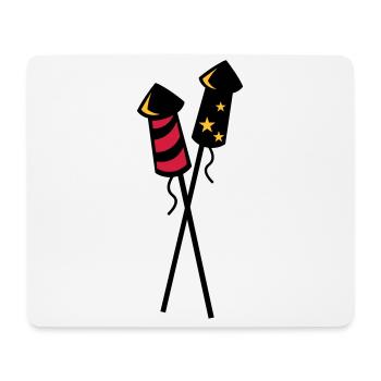 Silvester Feuerwerk Raketen - New year firework - Mousepad (Querformat) - Weiß - Vorne