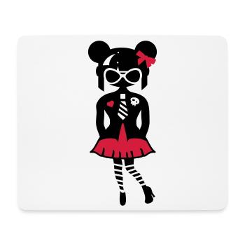 Fille en look anime gothique avec des lunettes de soleil - Tapis de souris (format paysage) - blanc - Devant
