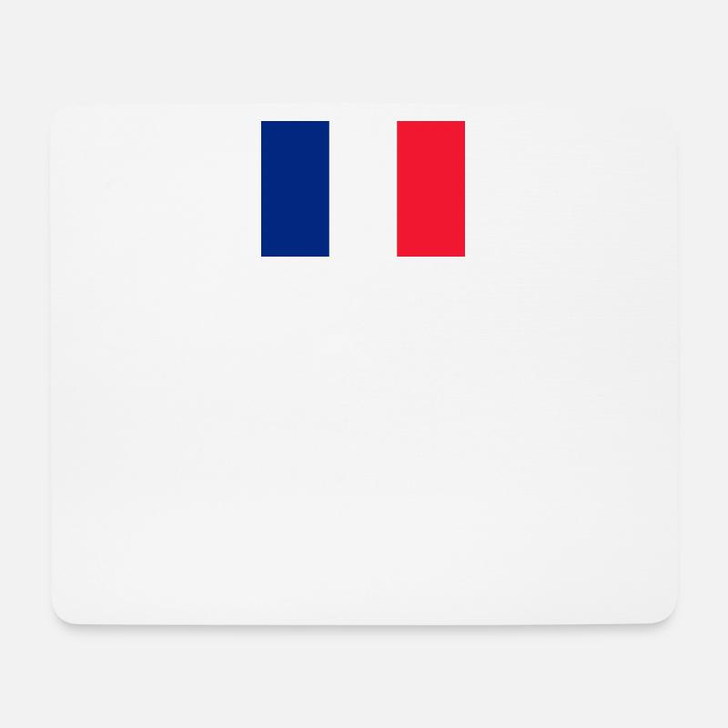 Französische Fahne auf dem Herzen - Mousepad (Querformat) - Weiß