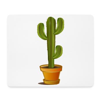 Grand cactus vert dans un pot de fleurs - Tapis de souris (format paysage) - blanc - Devant