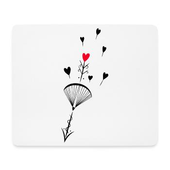 Parachutist with arrow and heart - Mouse Pad (horizontal) - white - Front