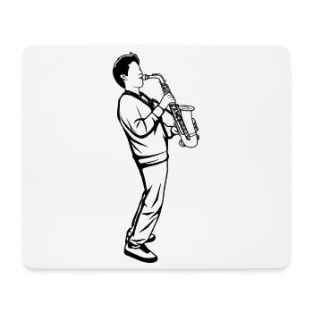 Saxophone Boy - Tapis de souris (format paysage) - blanc - Devant