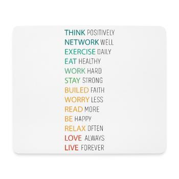 POSITIV DENKEN - Mousepad (Querformat) - Weiß - Vorne