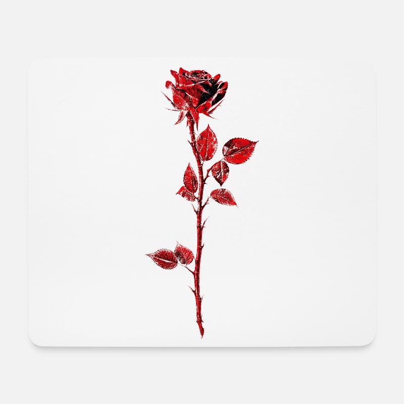 Purpurrote Rose Anemone Illustration - Mousepad (Querformat) - Weiß