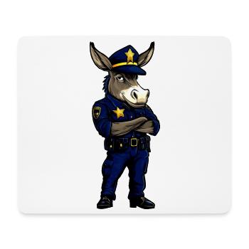 Polizei Esel - Mousepad (Querformat) - Weiß - Vorne