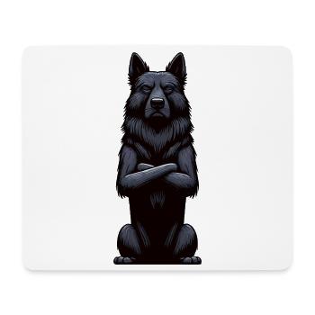 Schwarzer Schäferhund Schäferhundbesitzer  - Mousepad (Querformat) - Weiß - Vorne