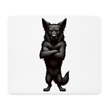 Schwarzer Schäferhund Schäferhundbesitzer  - Mousepad (Querformat) - Weiß - Vorne