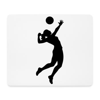 Silhouette du joueur de volley-ball - Tapis de souris (format paysage) - blanc - Devant