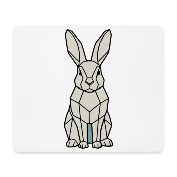 Geometric Bunny Low Poly Modern - Tapis de souris (format paysage) - blanc - Devant