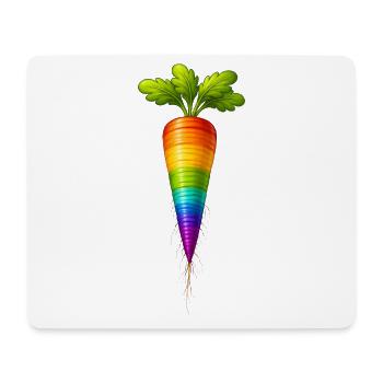 Rainbow Carrot Colorful Vegetable Design - Mouse Pad (horizontal) - white - Front