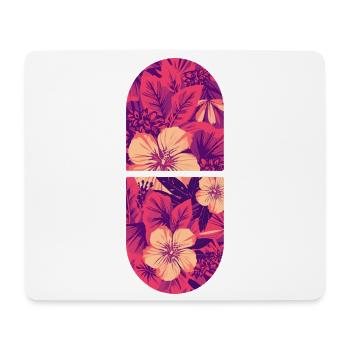 Neon Hibiscus Tropical Flora - Mouse Pad (horizontal) - white - Front