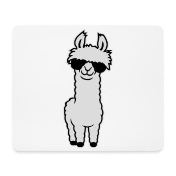 Lunettes de soleil Cool Lama Alpaga Souriant Drôle - Tapis de souris (format paysage) - blanc - Devant