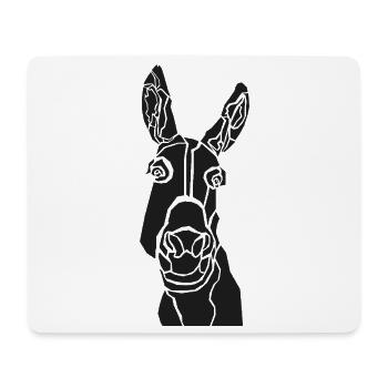 Minimalistische Esel-Silhouette - Mousepad (Querformat) - Weiß - Vorne