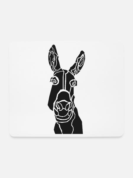 Minimalistische Esel-Silhouette - Mousepad (Querformat) - Weiß