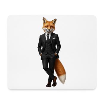 Eleganter Fuchs im schwarzen Smoking - Mousepad (Querformat) - Weiß - Vorne